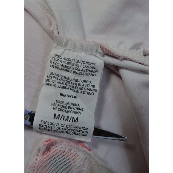 Hang Ten Women's Med Surf Shirt Sun Tee UPF 50+ Back Zip Pocket - Pink Floral - Picture 8 of 11